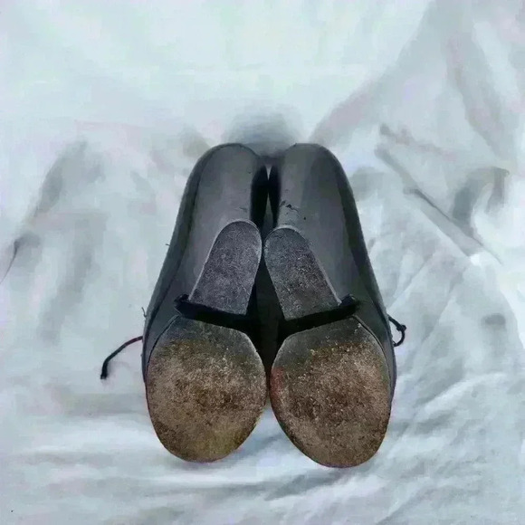 YVES SAINT LAURENT Brown Leather Lace-Up Caged Peep-Toe Heels | Gladiator Wedges - Picture 7 of 8